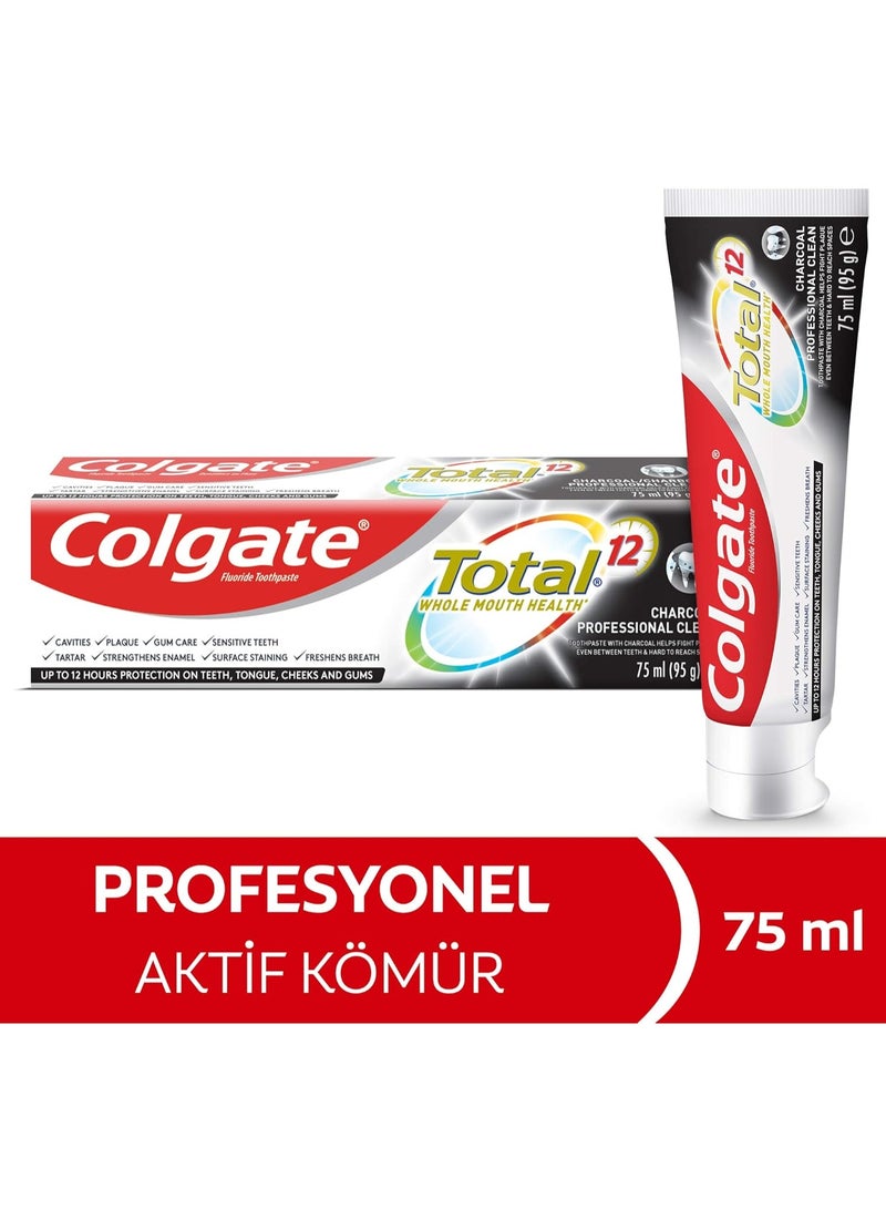 Colgate Total 12 Hour Protection Charcoal Deep Clean Toothpaste, 75 Ml - Image 2